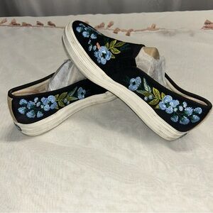 Keds Rifle Paper Co Womens 10 Shoes Black Triple Decker Platform Floral Flower